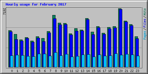 Hourly usage for February 2017