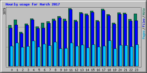 Hourly usage for March 2017