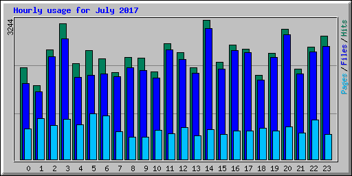 Hourly usage for July 2017